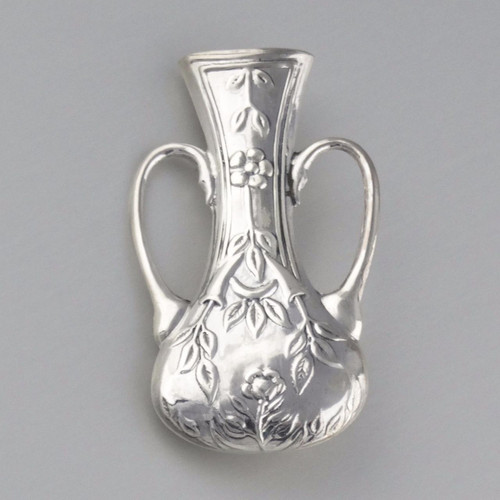 Sterling Silver Antique Replica Flower Vase Lapel Pin Sterling Silver Antique Replica Flower Vase Lapel Pin