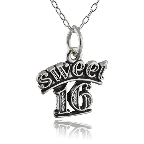 Sterling Silver Sweet 16 Pendant Necklace, 18" Chain Sterling Silver Sweet 16 Pendant Necklace, 18" Chain