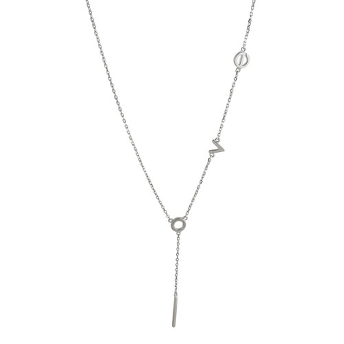 Love Lariat Necklace - 925 Sterling Silver Love Lariat Necklace - 925 Sterling Silver