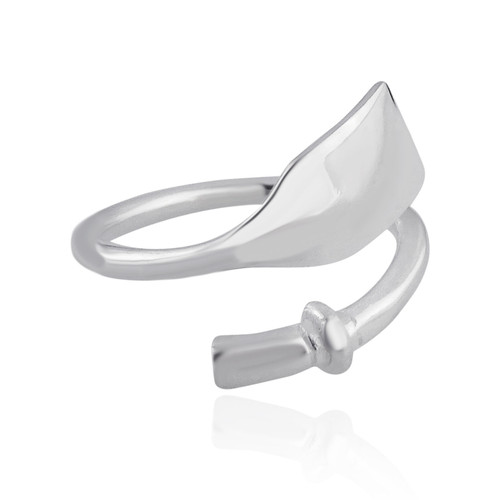 Adjustable Wrapped Dog Ring - One Size - 925 Sterling Silver