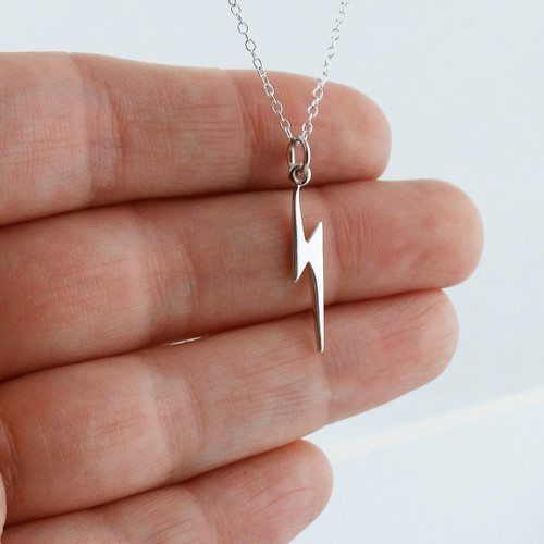 Small Lightening Bolt Necklace - in 14/20 Gold Fill or Sterling Silver -  14, 15, 16, 17, 18, 19, 20 Chain