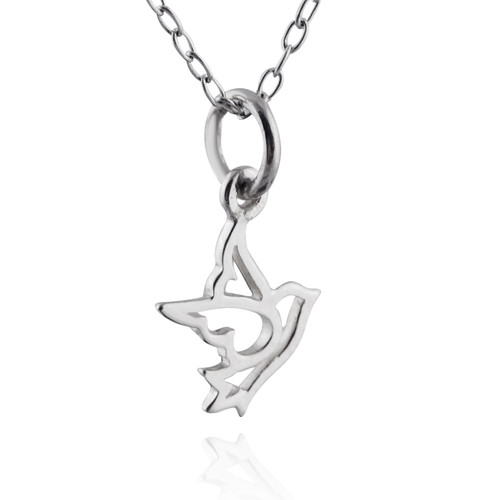 Tiny Dove Bird Necklace - Sterling Silver