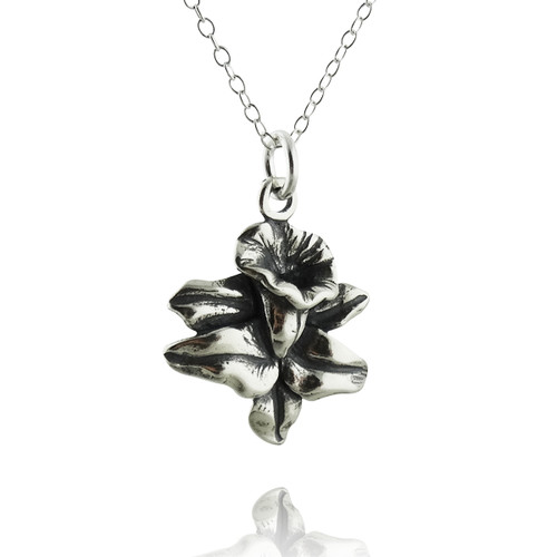 Calla Lily Flower Necklace - Sterling Silver - FashionJunkie4Life