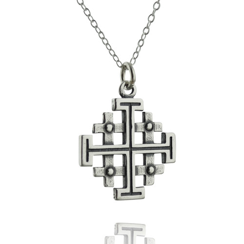 Jerusalem Cross Necklace - Sterling Silver