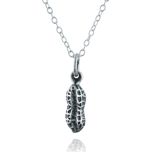 Sterling Silver Small Peanut Charm Necklace Sterling Silver Small Peanut Charm Necklace