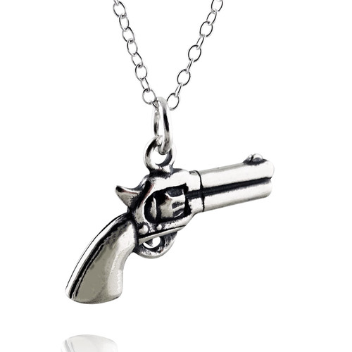 Silver gun necklace Clearance