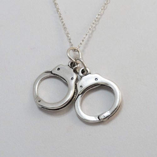 Sterling Silver Handcuff Charm Necklace Sterling Silver Handcuff Charm Necklace