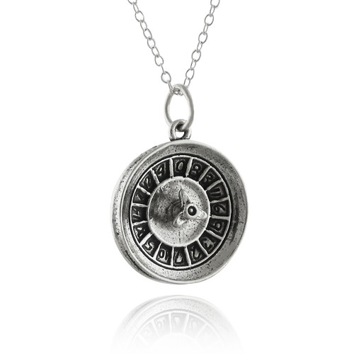 ROULETTE WHEEL - Sterling Silver Charm Necklace