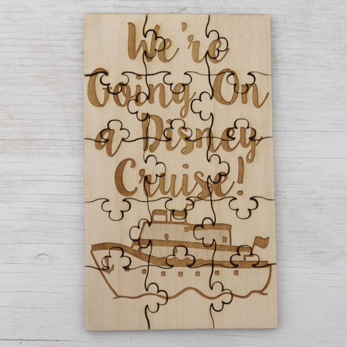 We're Going on a Disney Cruise Puzzle, Basswood We're Going on a Disney Cruise Puzzle, Basswood