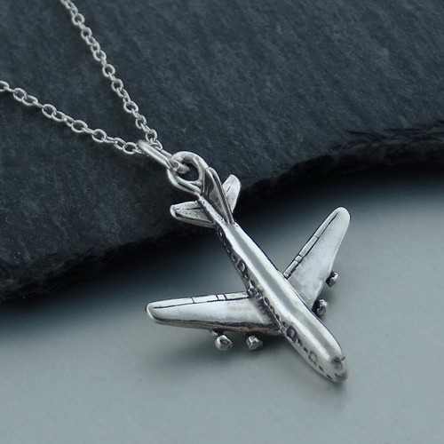 Jet Airplane Pendant Necklace