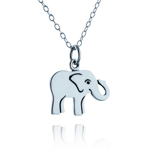 Baby Elephant Charm Necklace, Sterling Silver Baby Elephant Charm Necklace, Sterling Silver