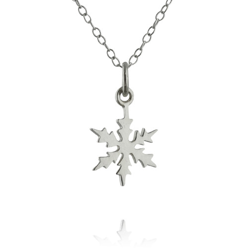 Tiny Snowflake Charm Necklace Sterling Silver Tiny Snowflake Charm Necklace Sterling Silver