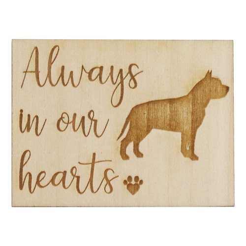 Always in Our Hearts Pit Bull Magnet, 2" x 1.5", Basswood Always in Our Hearts Pit Bull Magnet, 2" x 1.5", Basswood