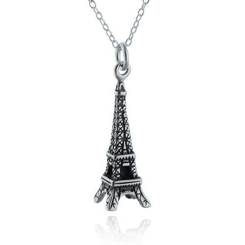 Eiffel Tower Charm Necklace - Sterling Silver