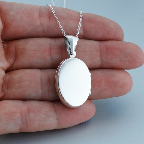 Oval Locket Necklace - Sterling Silver - FashionJunkie4Life