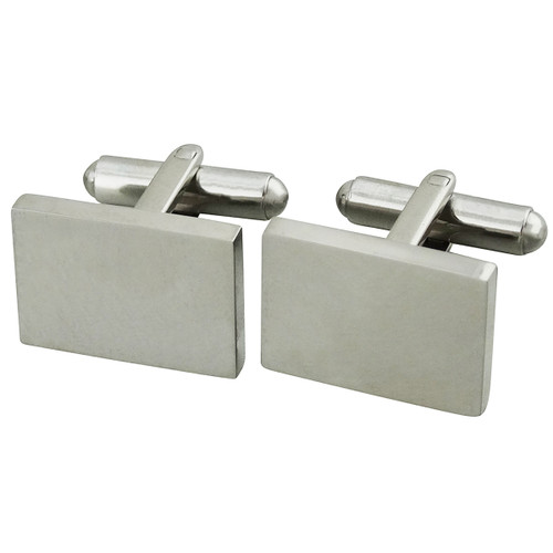 Engravable Rectangle Cuff Links, Stainless Steel Engravable Rectangle Cuff Links, Stainless Steel
