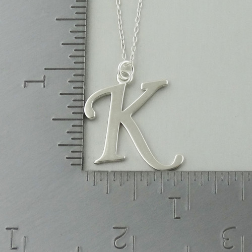 Sujal Impex English Alphabet Initial Charms Letter Initial K Alphabet Silver  Stainless Steel Pendant Necklace Chain