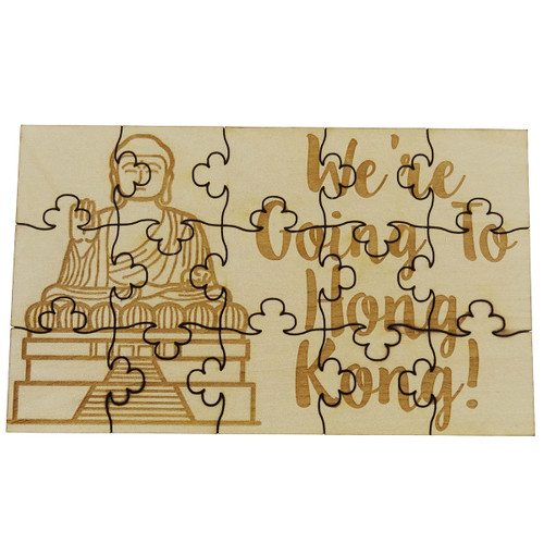 We're Going to Hong Kong 15 Piece Jigsaw Puzzle, Engraved Wood