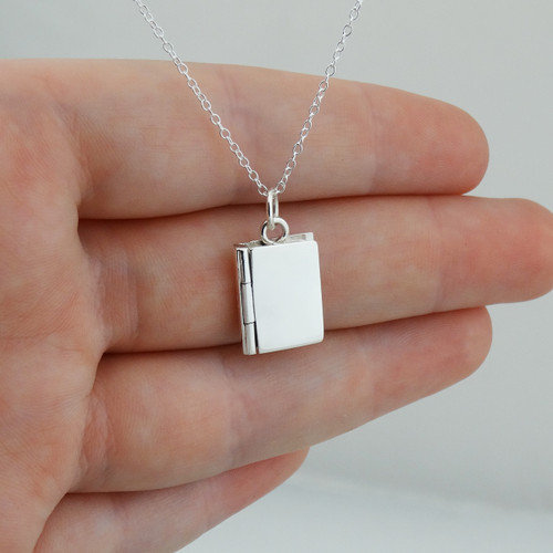 Sterling Silver Book Locket Photo Picture Pendant Necklace Sterling Silver Book Locket Photo Picture Pendant Necklace