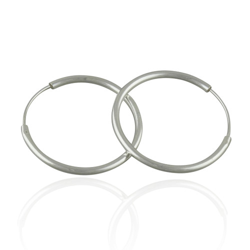 Sterling Silver 30mm Endless Continuous Hoop Earrings