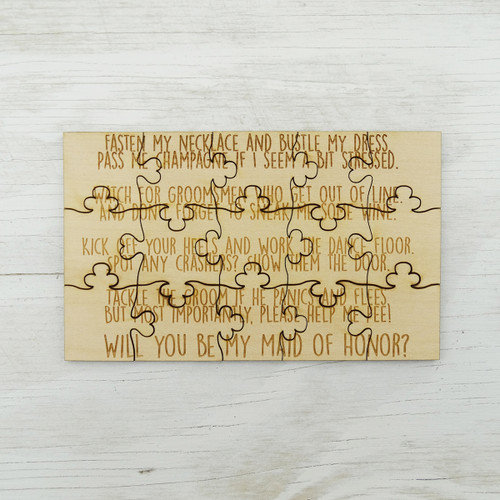 Will You Be My Maid of Honor Riddle Puzzle, Basswood Will You Be My Maid of Honor Riddle Puzzle, Basswood