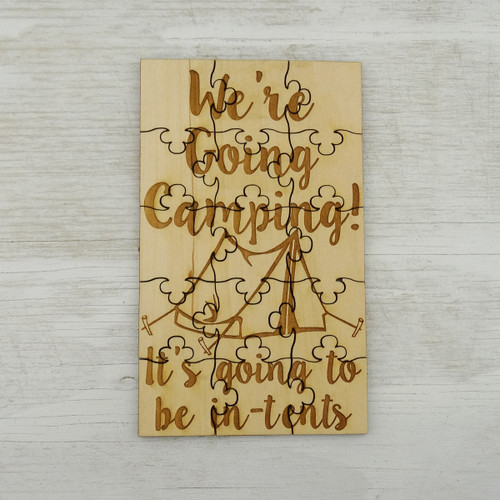 We're Going Camping! It's going to be in-tents Puzzle, Basswood -  FashionJunkie4Life