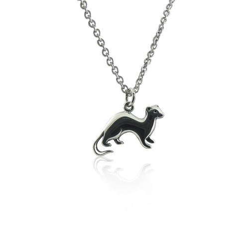 Ferret Charm Necklace, Sterling Silver