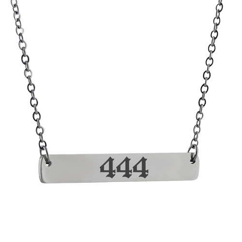 Angel Number 444 Stainless Steel Bar Necklace