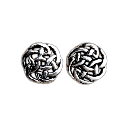 Sterling Silver Round Celtic Knot Stud Earrings with Butterfly Backings Sterling Silver Round Celtic Knot Stud Earrings with Butterfly Backings
