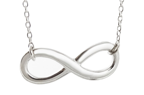 Infinity Sign Pendant Necklace, 18" Chain - Sterling Silver