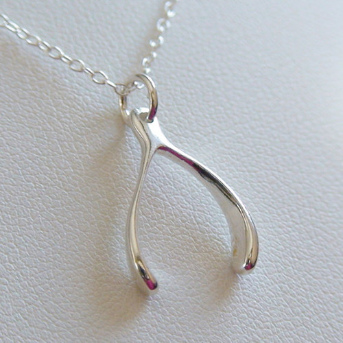 Sterling Silver Wishbone Charm Necklace Sterling Silver Wishbone Charm Necklace