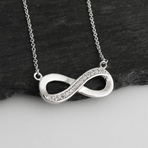 Infinity Sign CZ Pendant Necklace - 925 Sterling Silver Infinity Sign CZ Pendant Necklace - 925 Sterling Silver