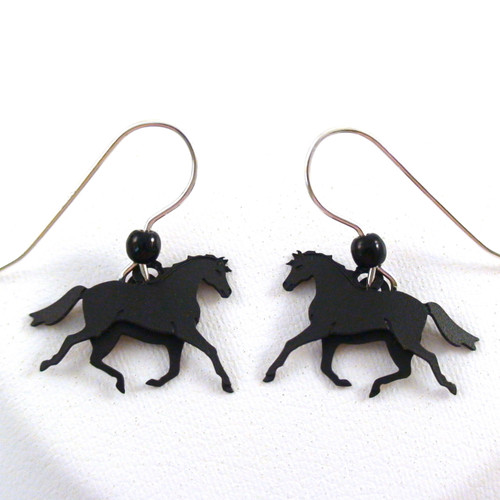 Movable Horse Earrings - Handmade in USA - 925 Sterling Silver Earwire