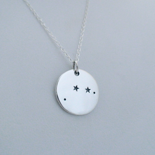 Sterling Silver Aries Constellation Charm Necklace