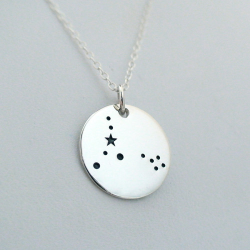 Sterling SIlver Pisces Constellation Charm Necklace