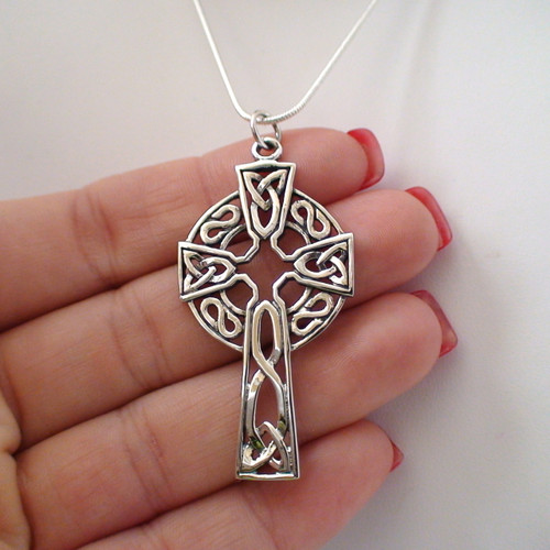 Large Celtic Knot Cross Necklace 925 Sterling Silver   IA2  65018.1394557360.JPG