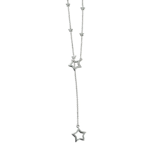 Sterling Silver Star Lariat Necklace 