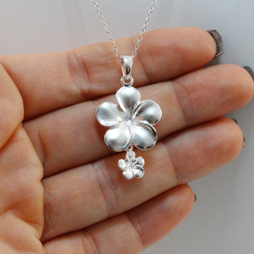 Sterling Silver Plumeria Necklace FashionJunkie4Life