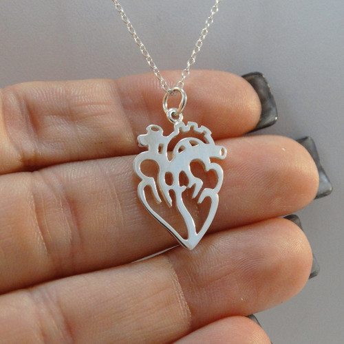 Silver Anatomical Heart Necklace | Earthbound Trading Co.
