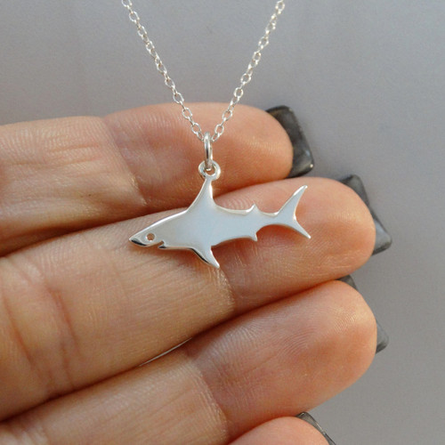 925 Sterling Silver Shark Necklace