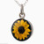 Real Mini Sunflower Charm Necklace in Sterling Silver