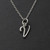 Tiny Initial Letter V Necklace - Sterling Silver