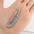 Sterling Silver Talon Feather Pendant Necklace, 18" Snake Chain