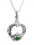 Sterling Silver Irish Claddagh Pendant Necklace w/ Green Glass