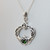 Sterling Silver Irish Claddagh Pendant Necklace w/ Green Glass