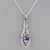 Trinity Celtic Knot Necklace with Amethyst Colored CZ- 925 Sterling Silver - February Birthstone