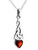 Trinity Celtic Knot Necklace with Garnet Colored CZ- 925 Sterling Silver - January Birthstone