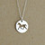 Sterling Silver Round Horse Cutout Charm Pendant Necklace
