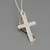 Cross Necklace - Sterling Silver - Heart CZ, Double Sided
