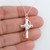 Cross Necklace - Sterling Silver - Heart CZ, Double Sided